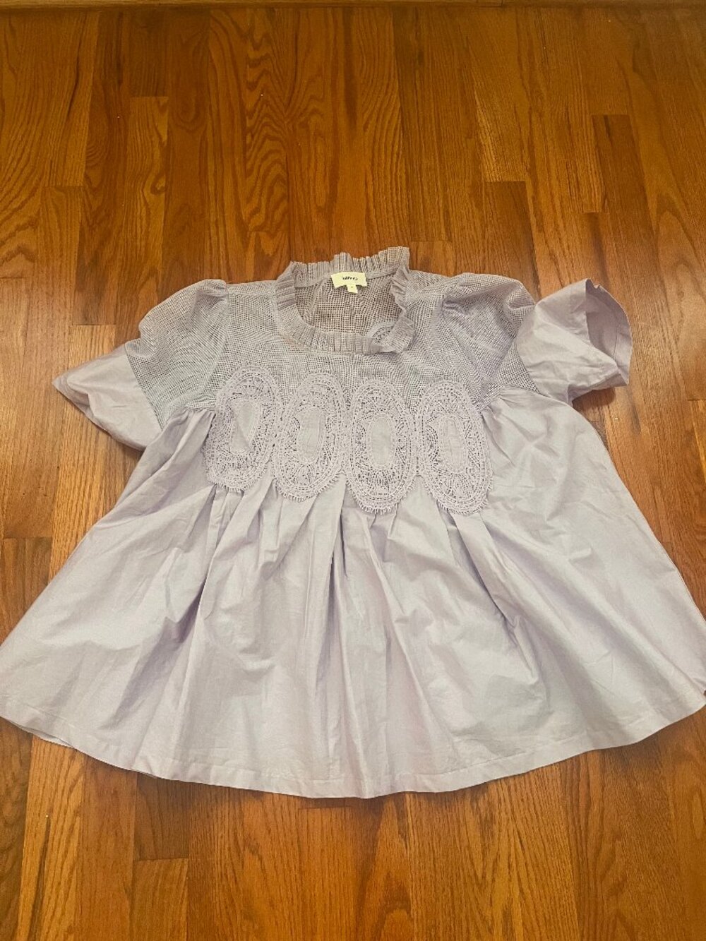 Bohme Estelle mesh top in lavender, size medium